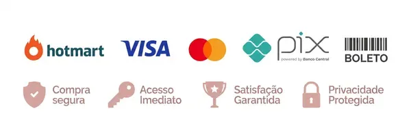 Formas de pagamento e selos de segurança